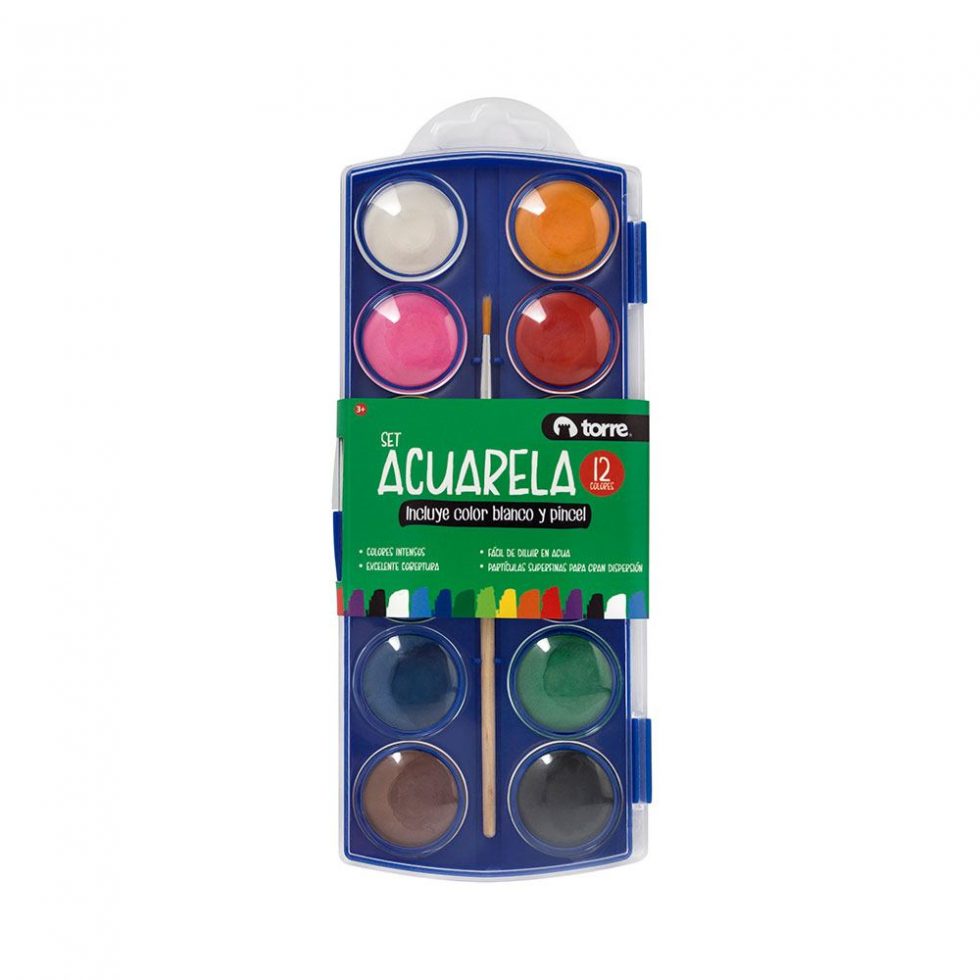 Acuarela 12 colores TORRE