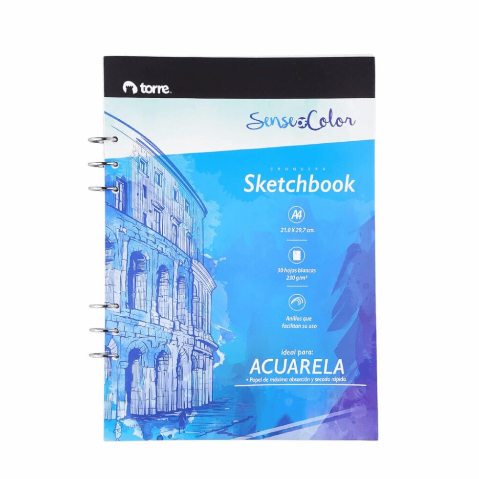 Sketchbook A4 Acuarela 30 Hojas Torre