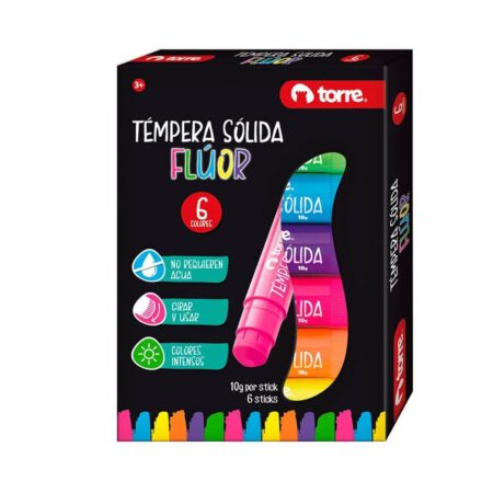 Témpera Sólida 6 colores Flúor