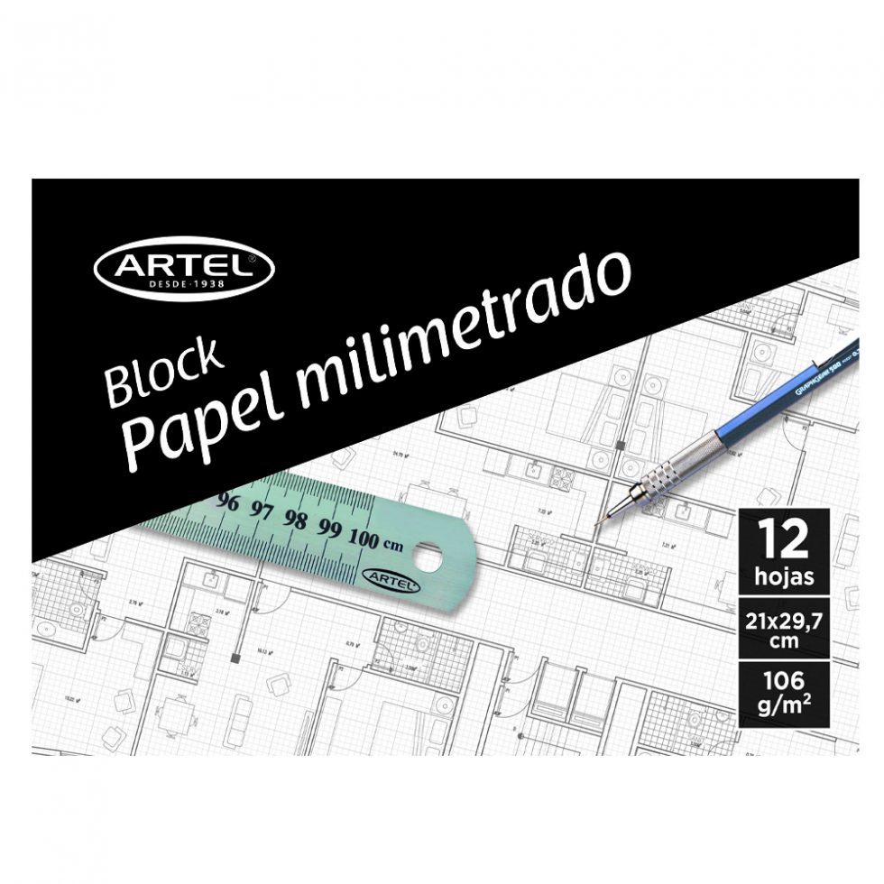 Block Papel milimetrado A4 Artel