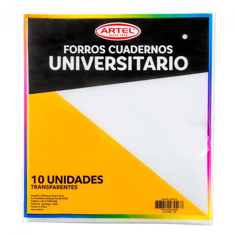 Bolsa 10 forros cuaderno universitario