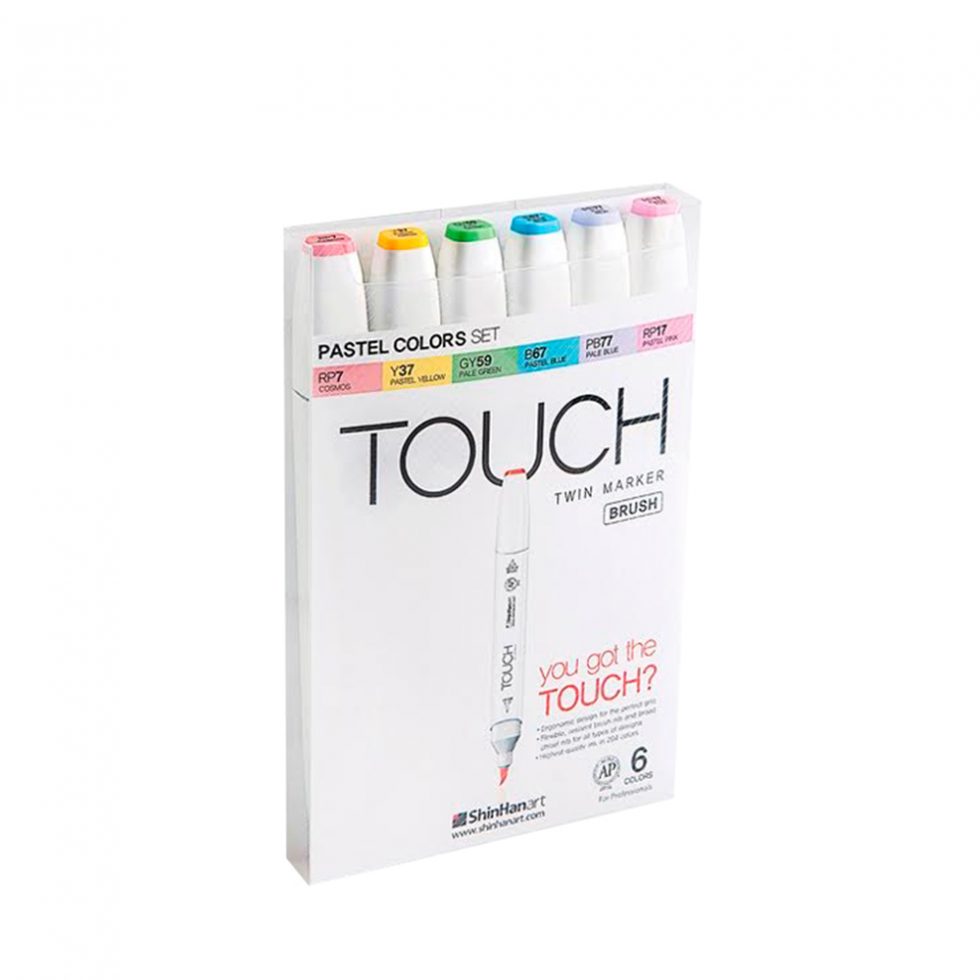 Set Touch Twin Brush 6 Set Colores Pastel.
