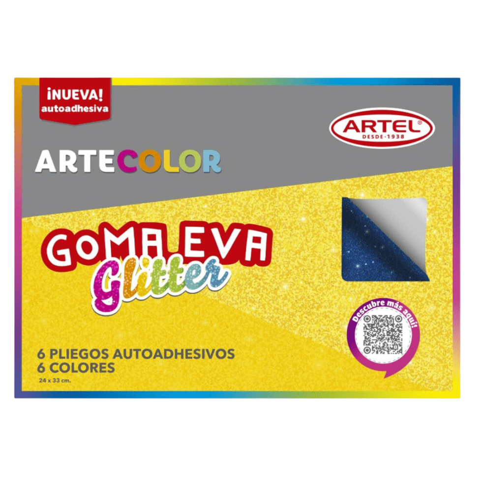 Bolsón Goma Eva Glitter c/ Adhesivo Artel