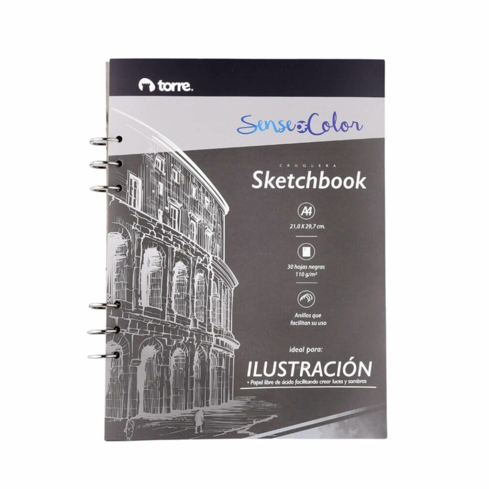 Sketchbook hojas negras Torre