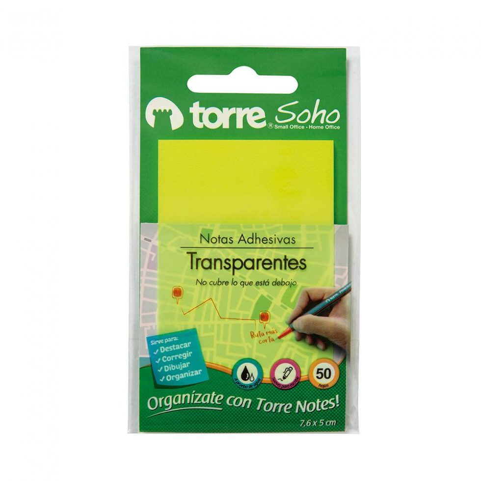 Notas Amarillas Adhesivas Transparentes Torre