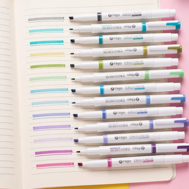 Set de 18 Destacadores Multilighter Pastel Doble Punta Filgo - Imagen 2