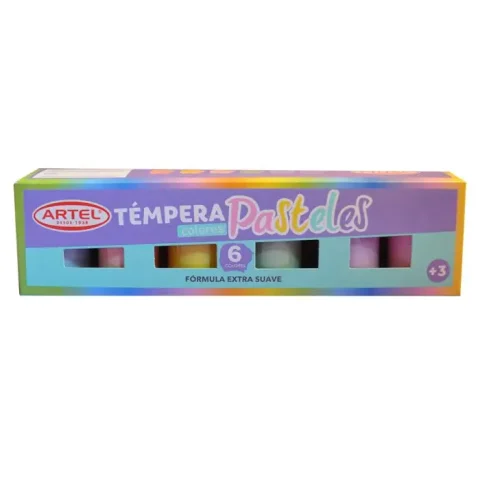 Tempera 6 colores Pastel Artel