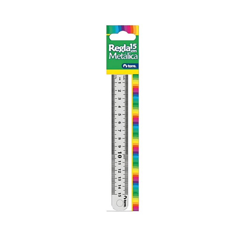 Regla metálica 15cms. Torre