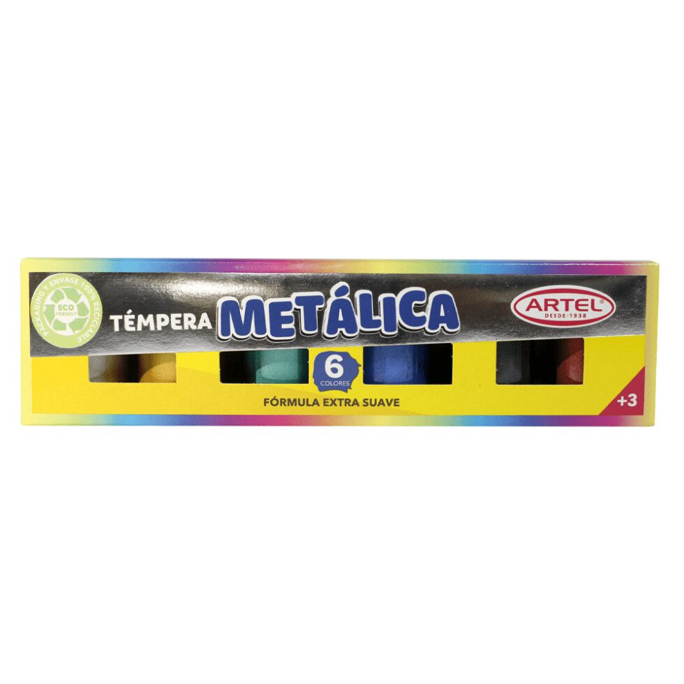 Tempera 6 colores Metálica Artel