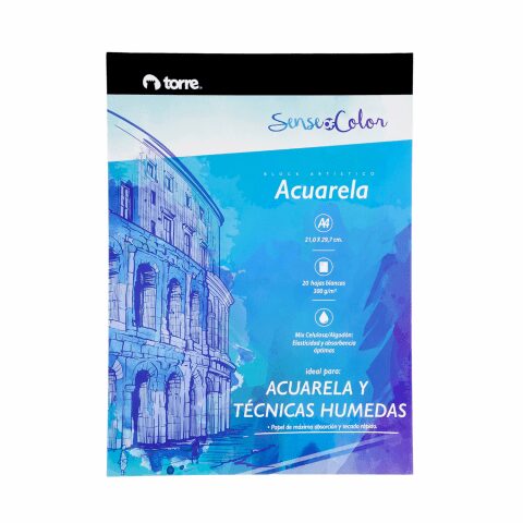 Block Artístico Acuarela SOC 20 Hojas Torre
