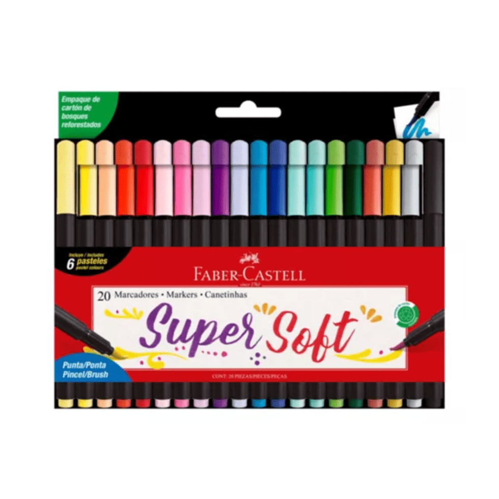 Set de 20 Marcadores Supersoft Faber Castell