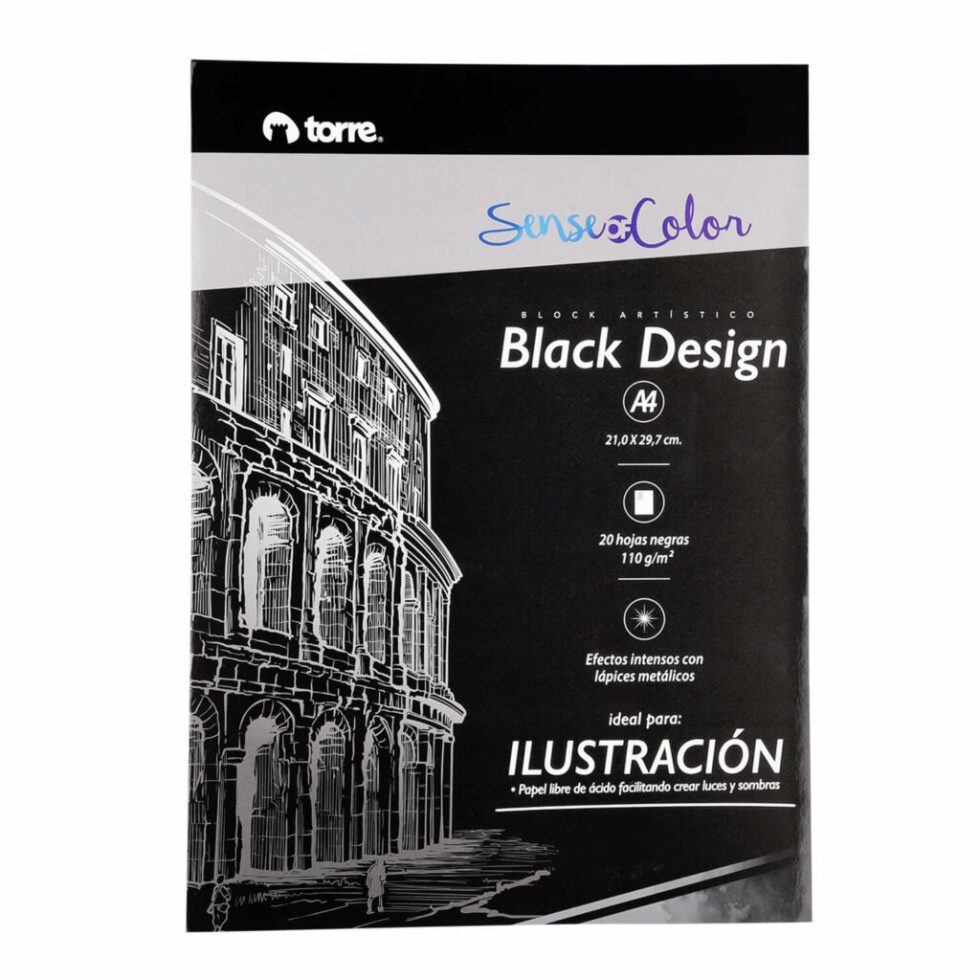 Block Artístico Black Torre 20 hojas