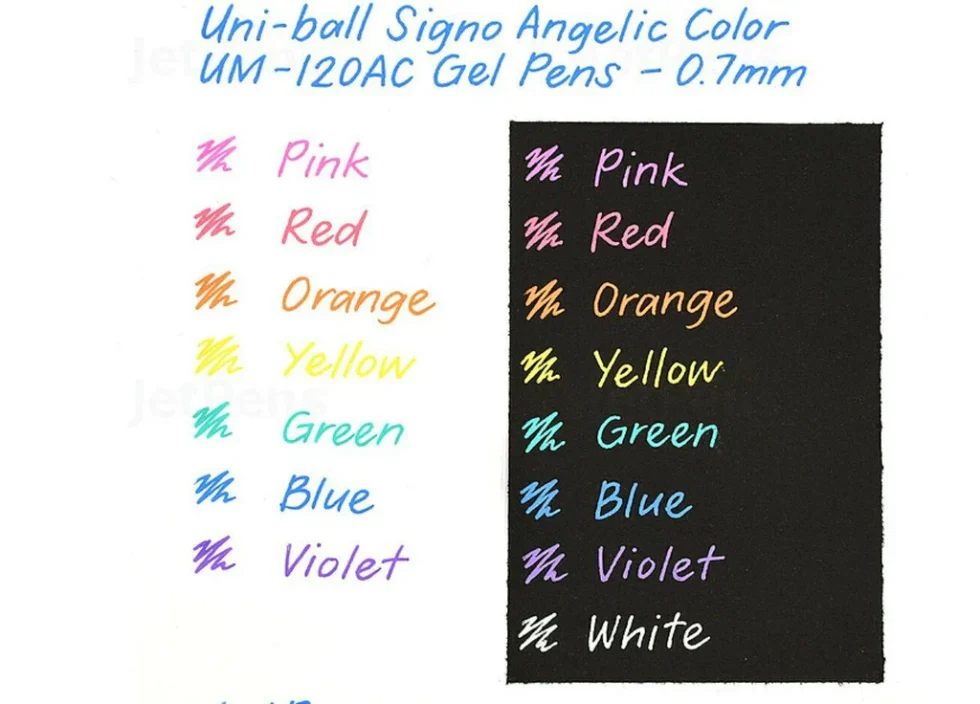 Set 8 Lápices Tinta Gel Roller Signo UM 120 Angelic Colour 0.7mm Uni-Ball - Imagen 3