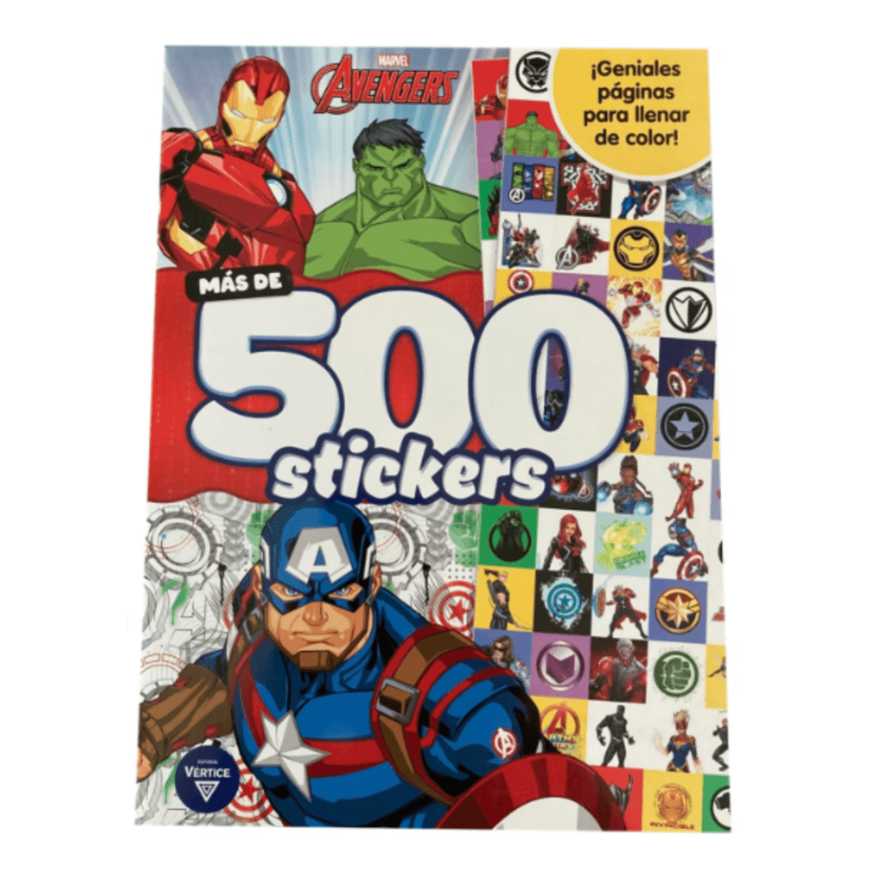 Libro para colorear + 500 stickers Avengers