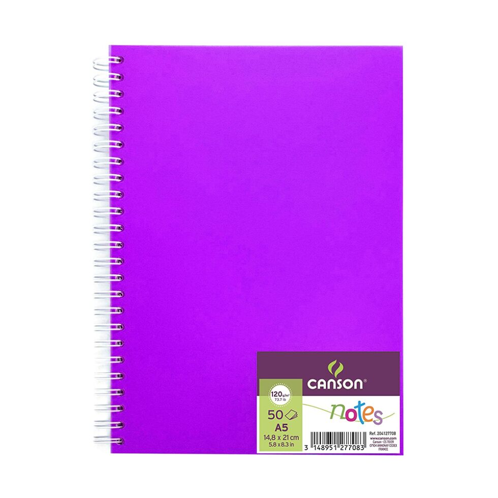 Libreta Croquis A5 Canson Notes ( Verde y Violeta)