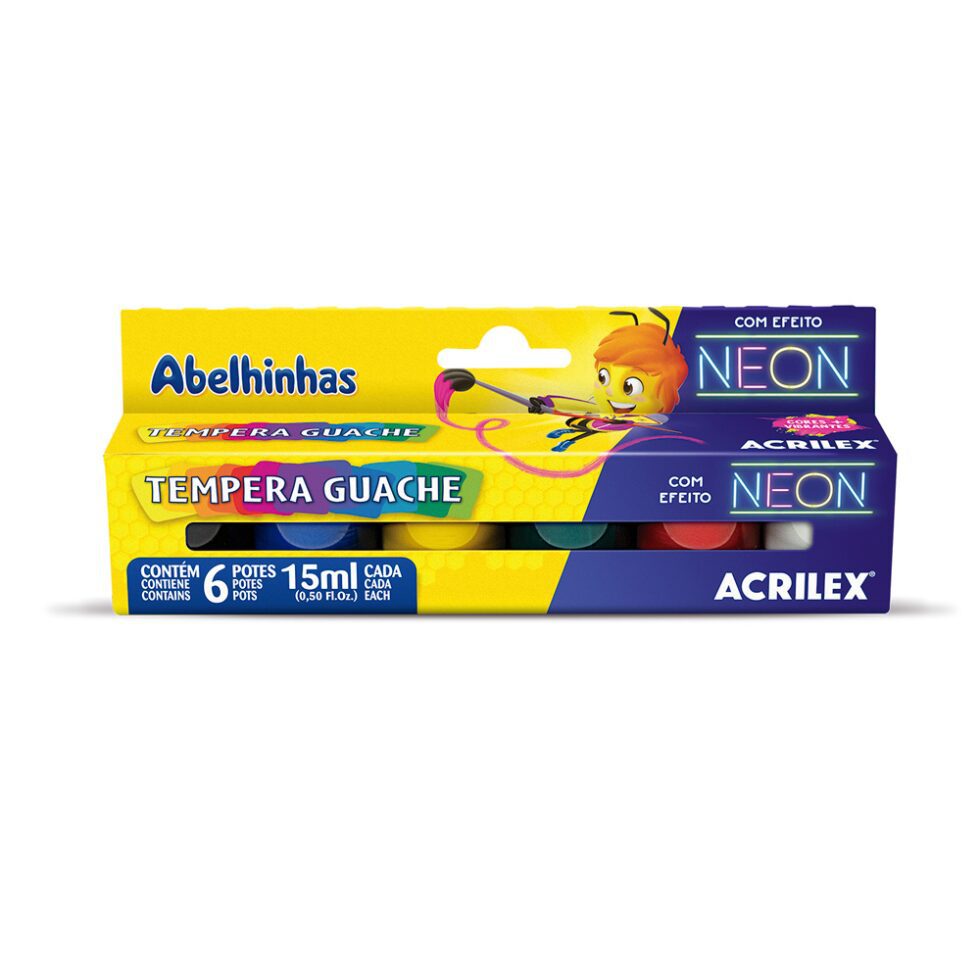 Tempera 6 Colores Neón Acrilex