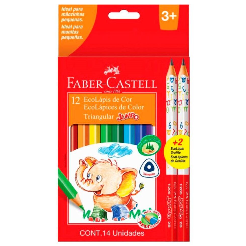 Set de 12 Eco Lápices Jumbo +2 grafito Faber Castell