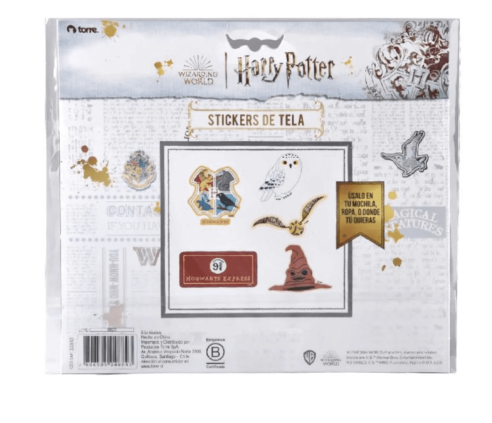 Set de 5 Stickers de tela Harry Potter 2 Torre - Imagen 2