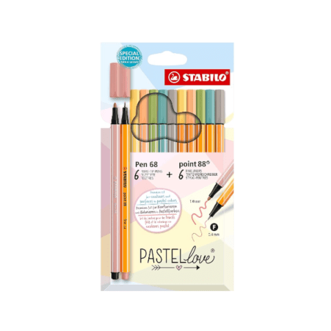 Set de 12 Lápices Stabilo Pastel Love ( 6 Pen 68/ 6 Point 88 )