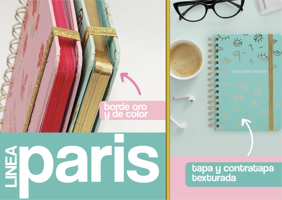 Libreta Espiral Paris A5 Líneas Mooving - Imagen 2