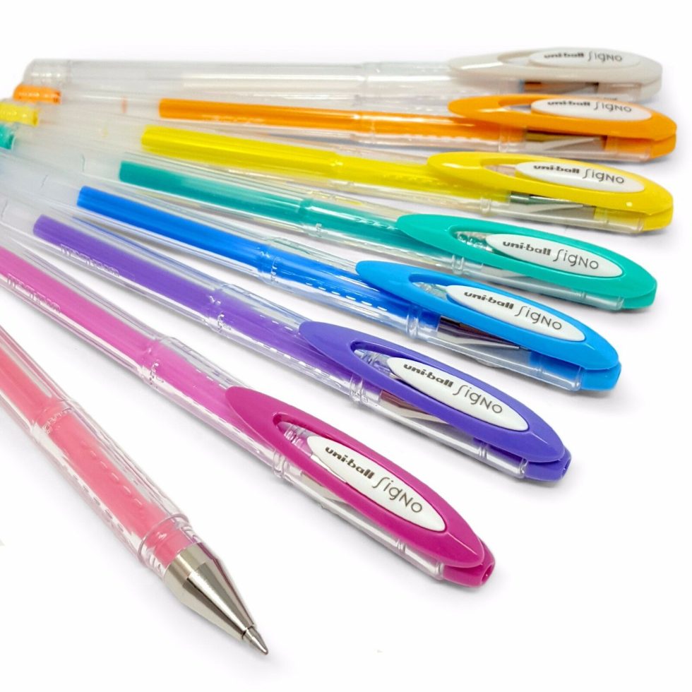 Set 8 Lápices Tinta Gel Roller Signo UM 120 Angelic Colour 0.7mm Uni-Ball - Imagen 2