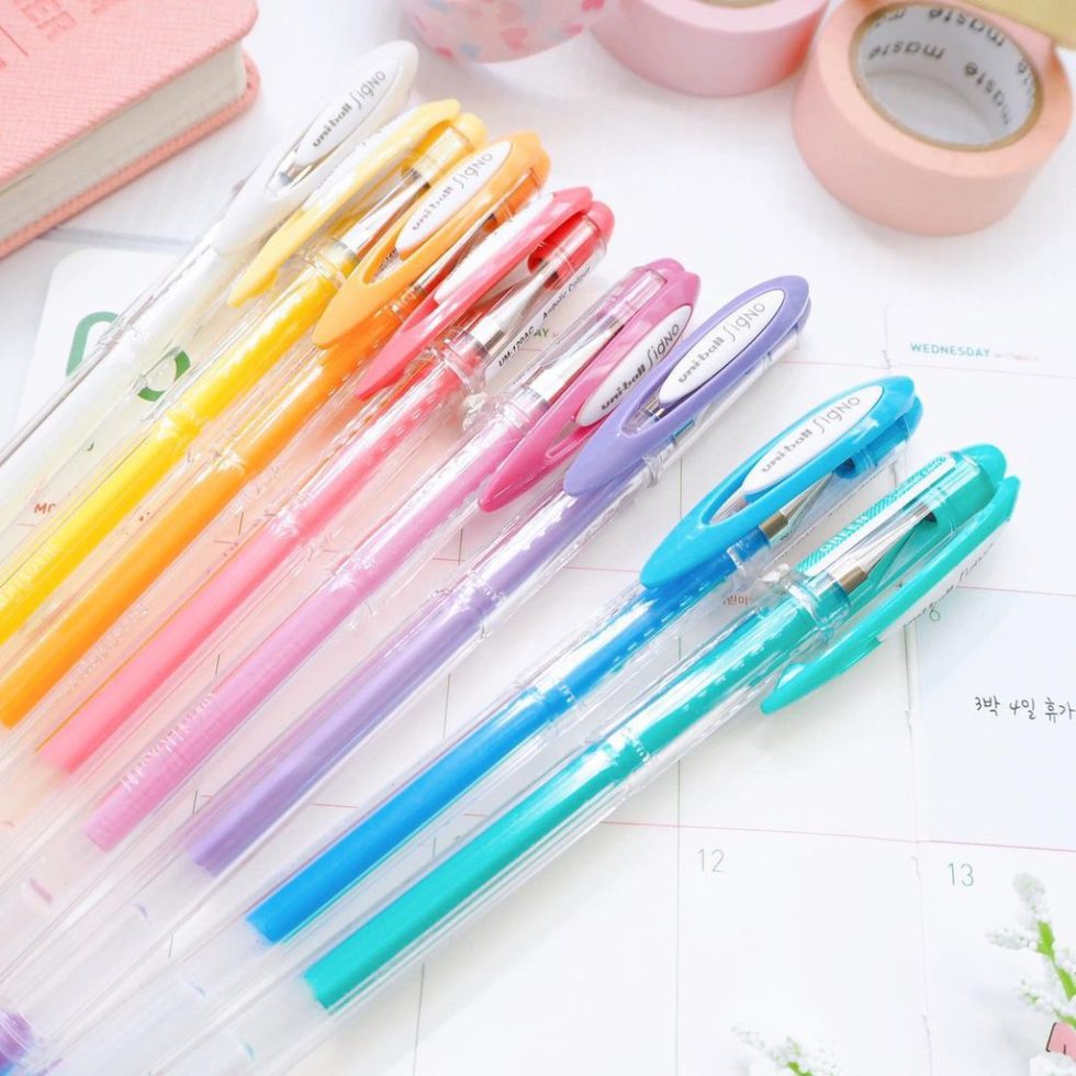 Set 8 Lápices Tinta Gel Roller Signo UM 120 Angelic Colour 0.7mm Uni-Ball - Imagen 4