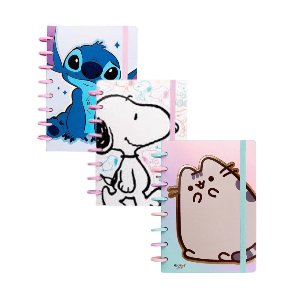 Cuaderno Discos A5 Mooving Stitch - Pusheen - Snoopy