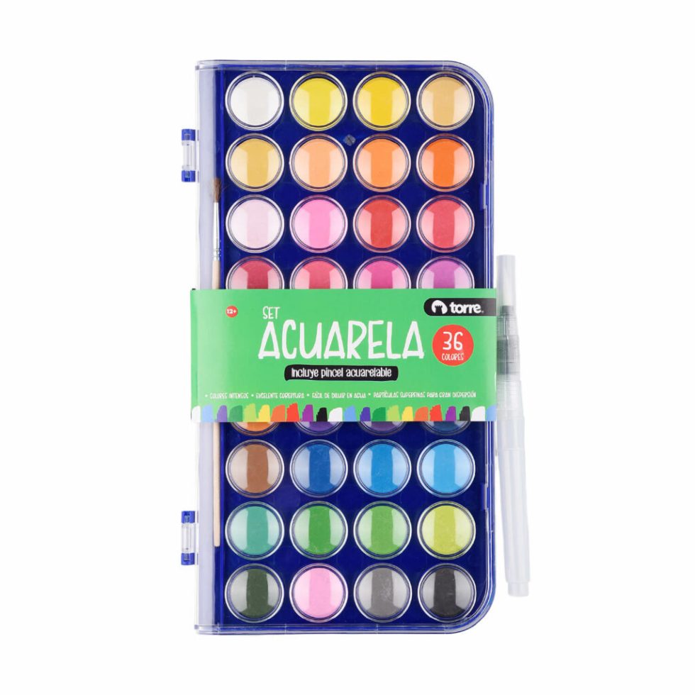 Acuarela Torre en pastillas 36 colores