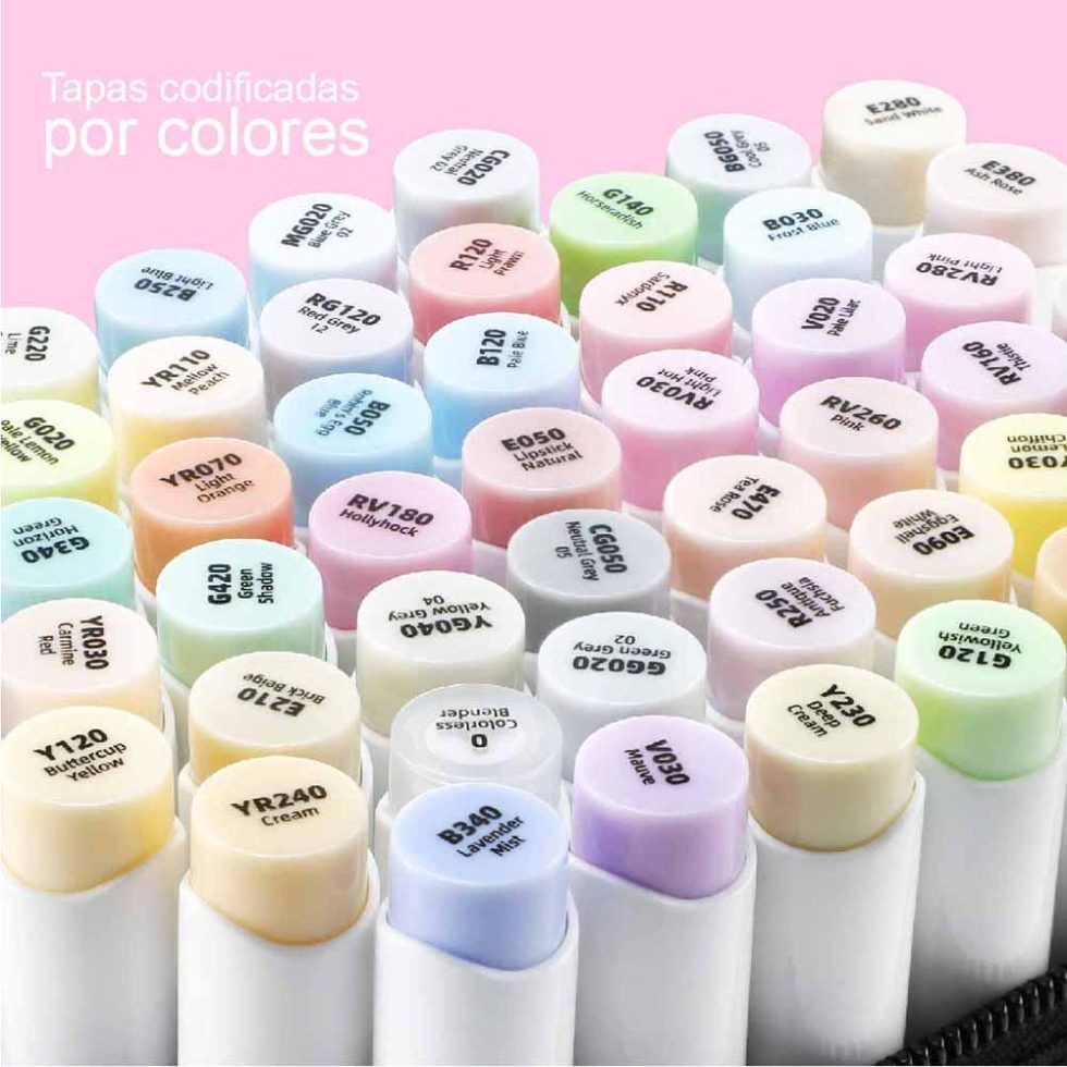 48 Marcadores de Alcohol Pastel OHUHU Sweetness Doble Punta - Imagen 3