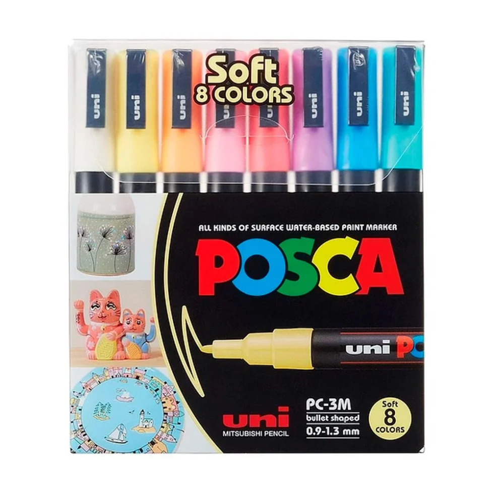 Set 8 Marcadores Posca 3M Pastel