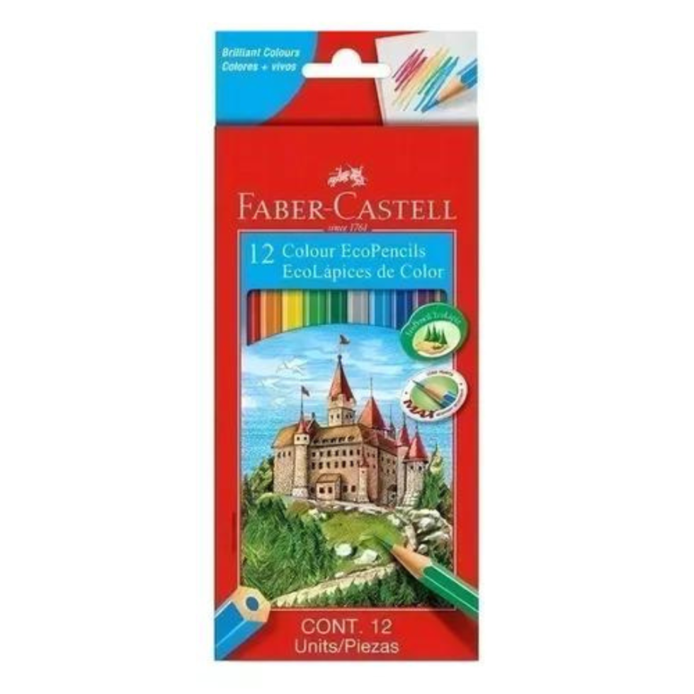 Set 12 Lápices de Colores Hexagonales Faber Castell