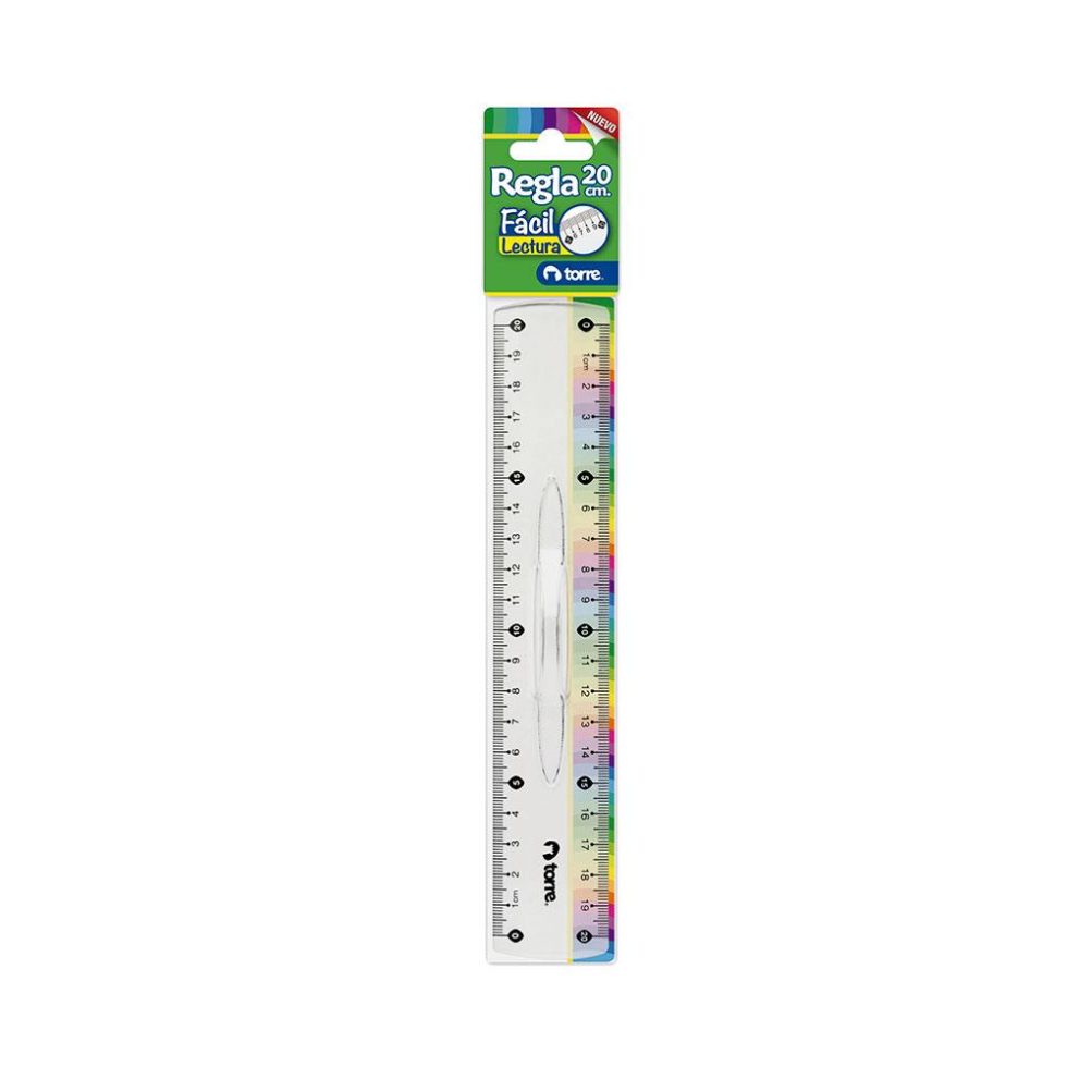 Regla plástica 20cm Torre con asa