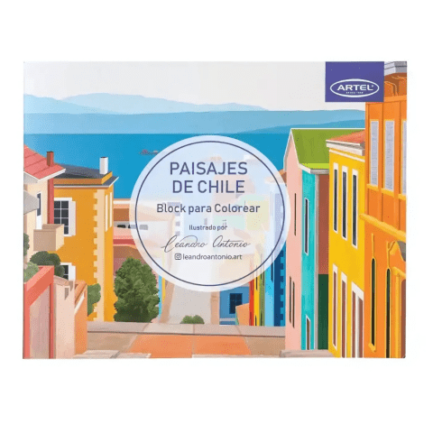 Block para colorear Paisajes de Chile Artel