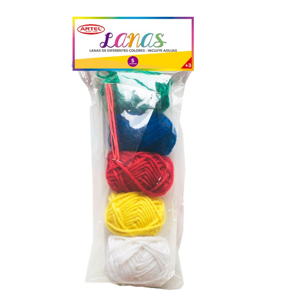 Set de 4 Lanas + 2 agujas Artel - Imagen 2