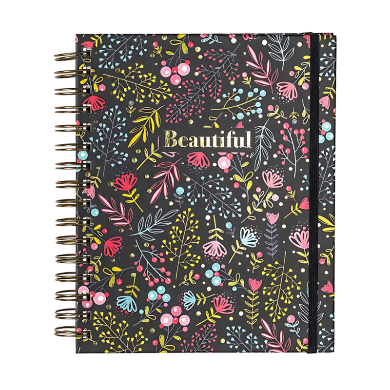 Planner 12 meses Black Flower Artel