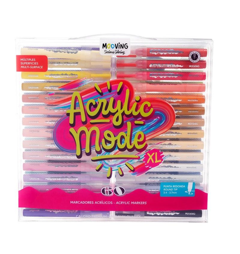 Set de 60 Marcadores Acrílicos XL Mooving