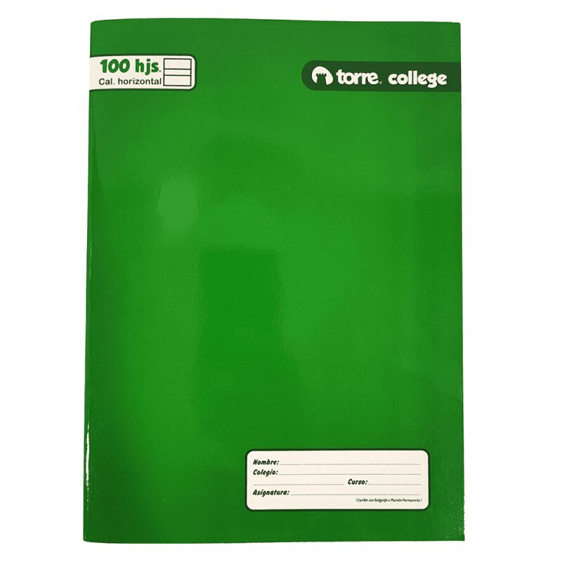 Cuaderno College Caligrafía Horizontal Torre 100 hjs