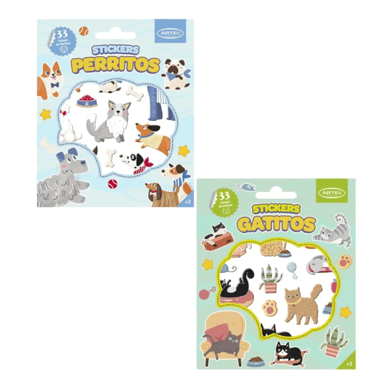 Stickers Mascotas Relieve Artel