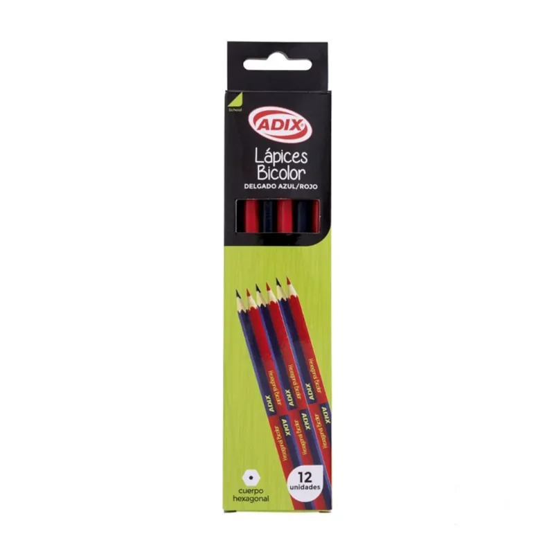 Caja 12 lápices bicolor Jumbo Adix