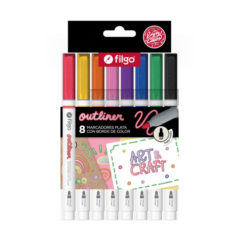 Set de 6 Marcadores Metallic Outliner Filgo