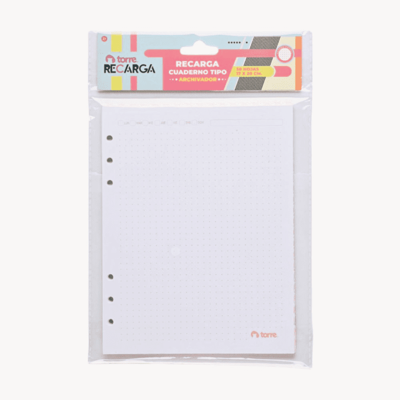 Recarga para Cuaderno Archivador Book Carta Torre