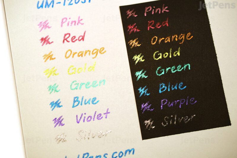 Set 8 Lápices Tinta Gel Roller Signo UM 120 Sparkling Colour 0.7mm Uni-Ball - Imagen 3