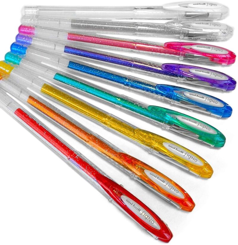 Set 8 Lápices Tinta Gel Roller Signo UM 120 Sparkling Colour 0.7mm Uni-Ball - Imagen 4