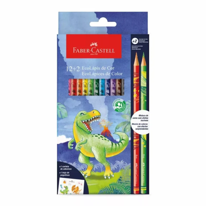 Set 12 Lápices de Colores Dinosaurio Faber Castell