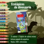 Set 12 Lápices de Colores Dinosaurio Faber Castell - Imagen 2