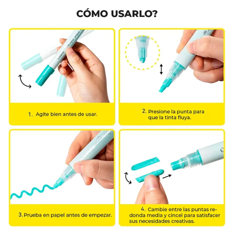48 Marcadores Acrílicos OHUHU 24 Colores Doble Punta Reversible - Imagen 4