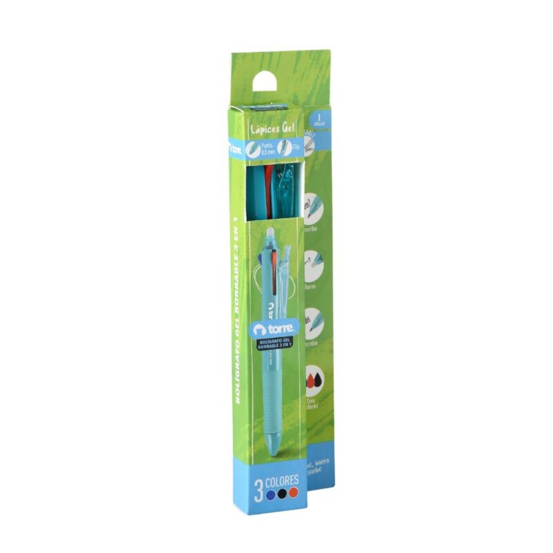 Bolígrafo Gel Borrable 0.5mm 3 en 1 Torre