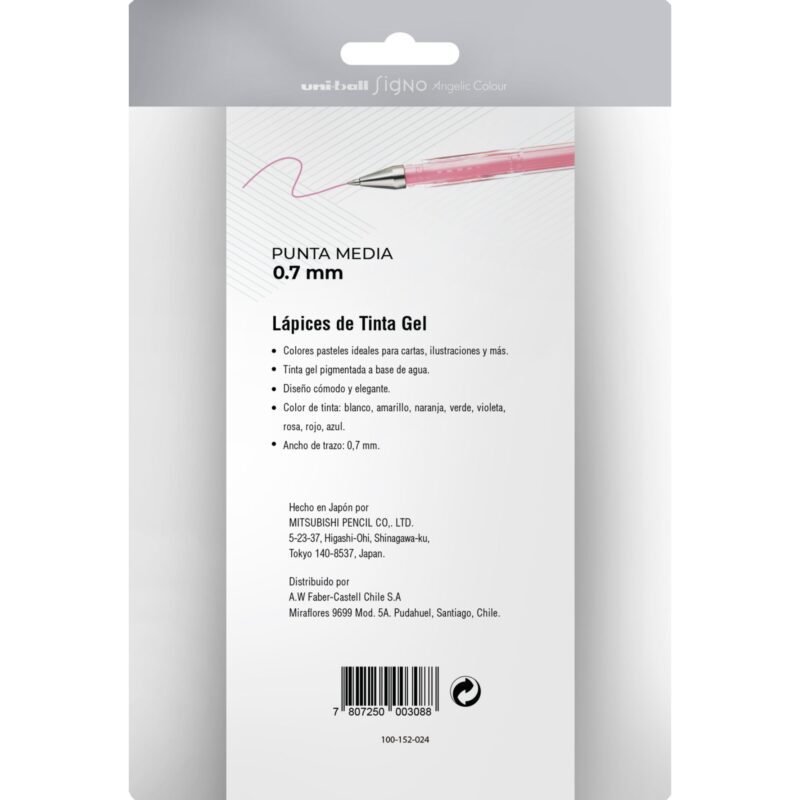 Set de 8 lápices tinta gel pastel Uniball 0.7 mm. - Imagen 2