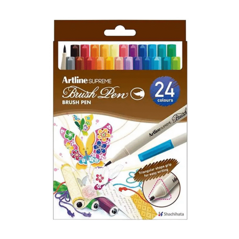 Set 24 Supreme Brush Pen Punta Fina Artline