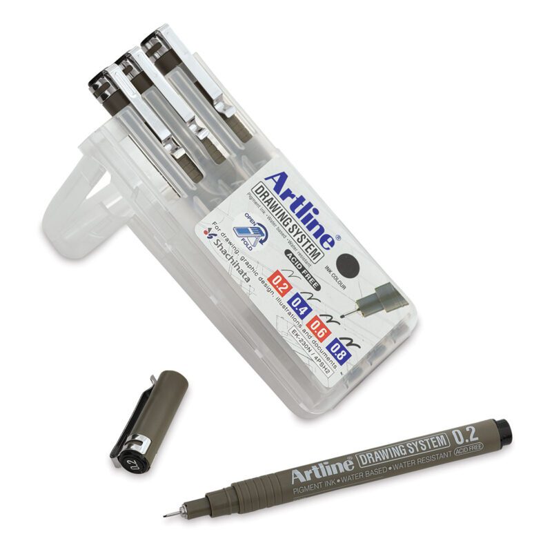 Set 4 Tiralíneas Drawing System Artline 0.2 - 0.4 - 0.6 - 0.8